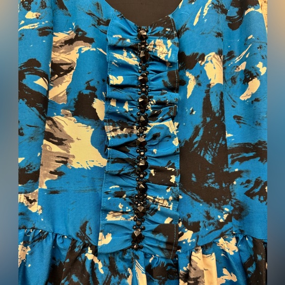 Kensie Floral Blue Mini Dress - Picture 6 of 8